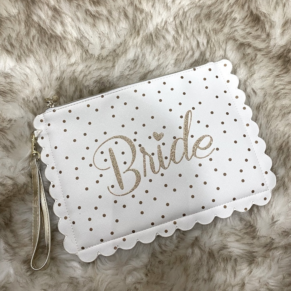 Bridal Clutch White and Gold